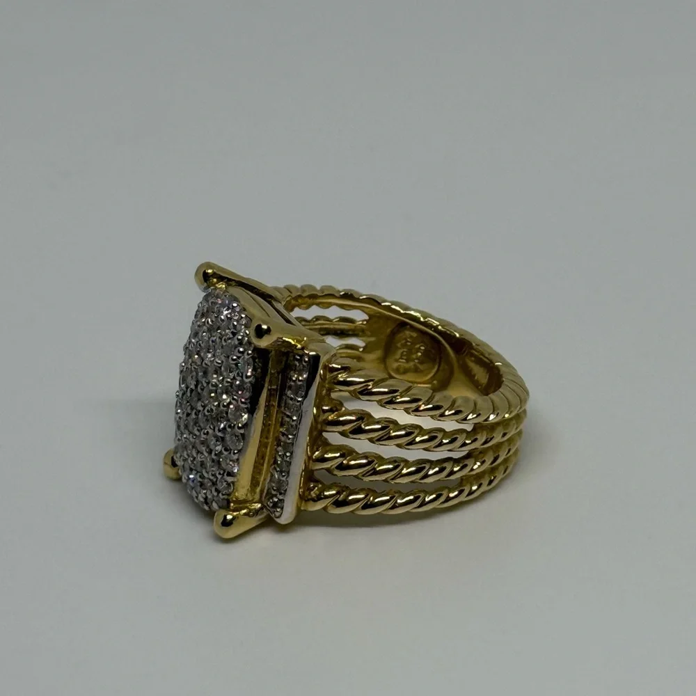 DAVID YURMAN 18k GOLD RING WITH WHITE DIAMONDS - Picture 2 of 6